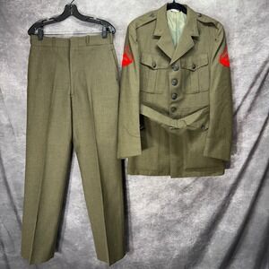 Marines USMC Uniform Wool Serge Coat Trousers Pants Type II Class 6 Mens 40R 32